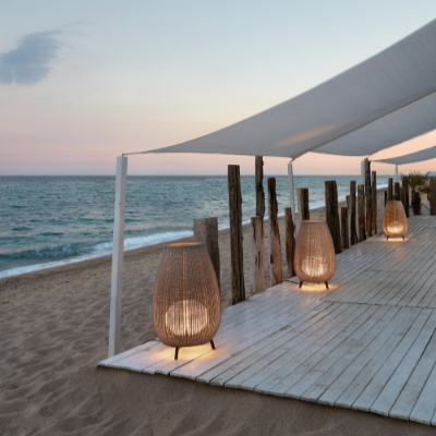 Amphora Floor 1, Medium, Brown, E27, Plugs In, IP66