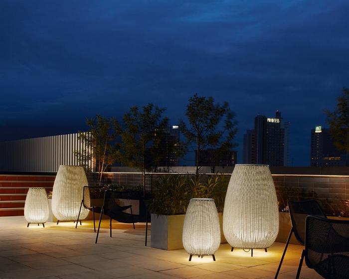 Amphora Floor, Small, Beige, LED, 8W, Plugs In, IP66