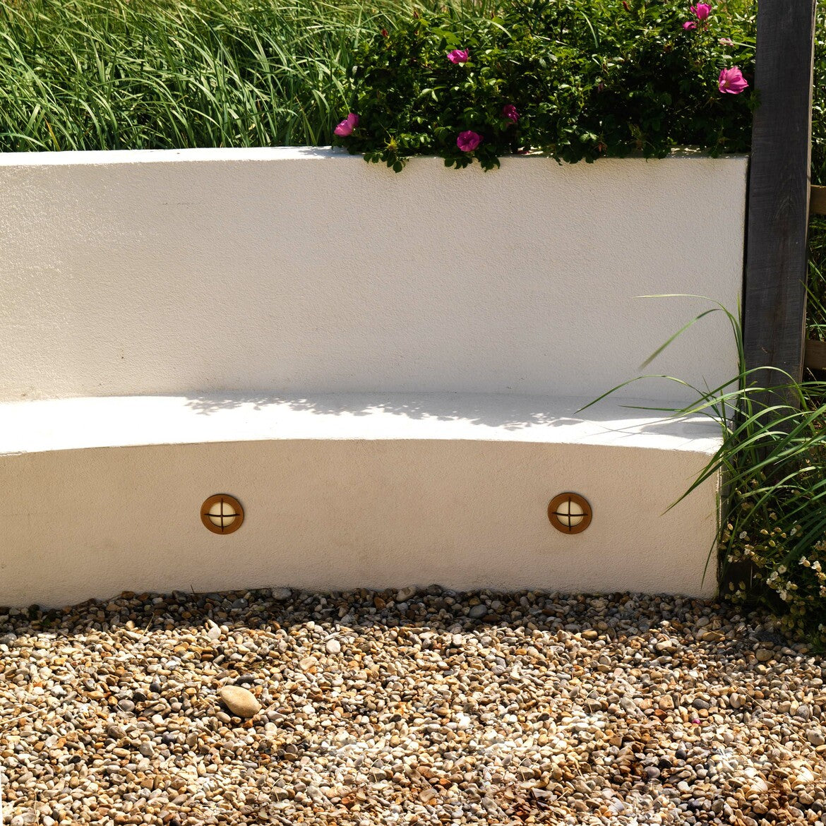 Arran Round, Step Light, Antique Brass, LED, IP65, Outdoor