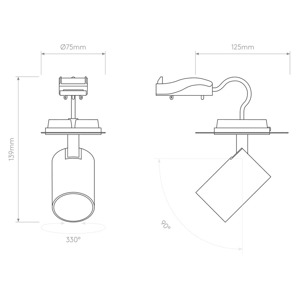 Ascoli Single Spot Light, Adjustable, White, GU10, IP20, Fire Rated