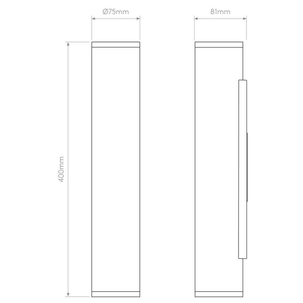 Ava Wall, Textured Black, 2 Beams, GU10, IP44