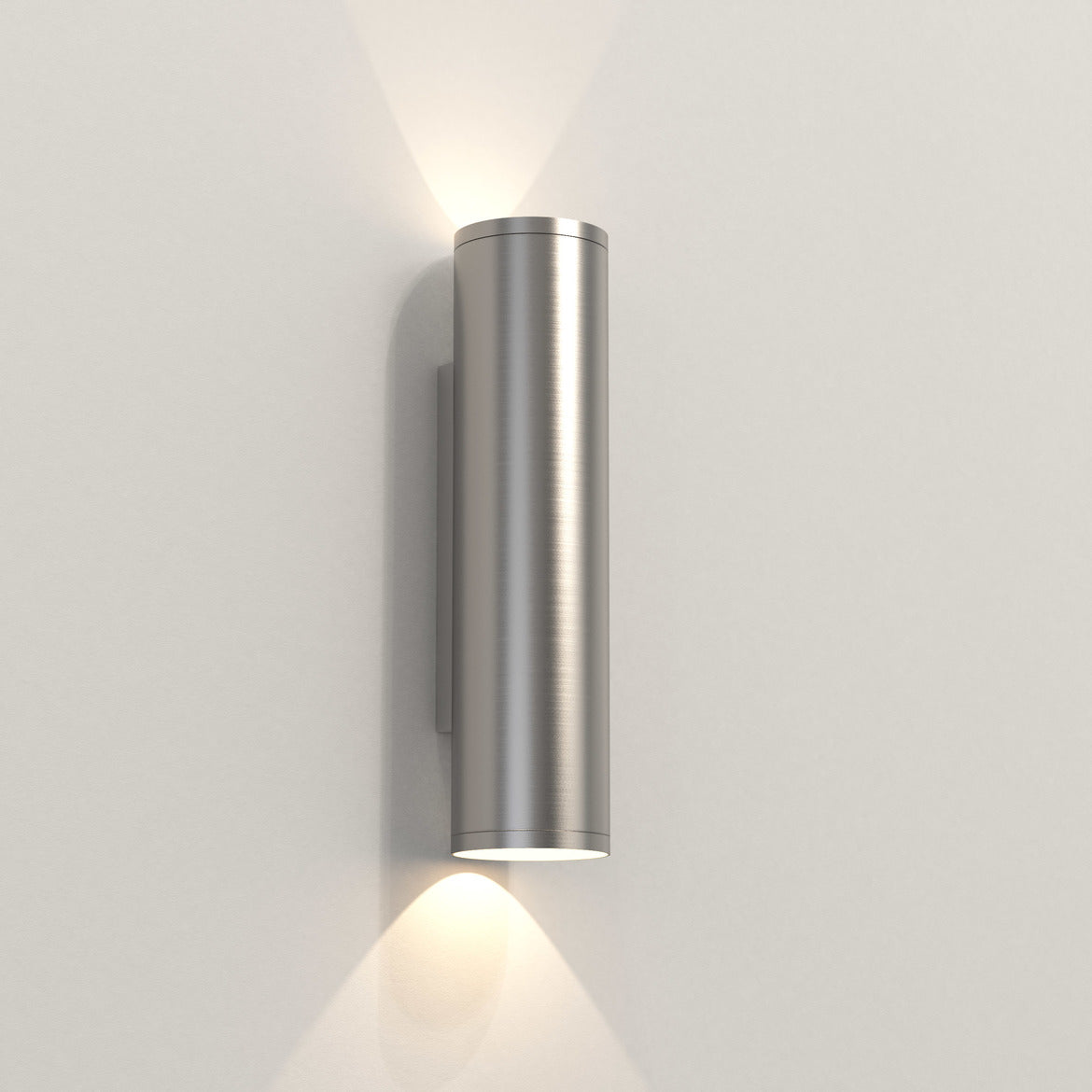 Ava Wall, Brushed Stainless Steel, 2 Beams, GU10, IP44