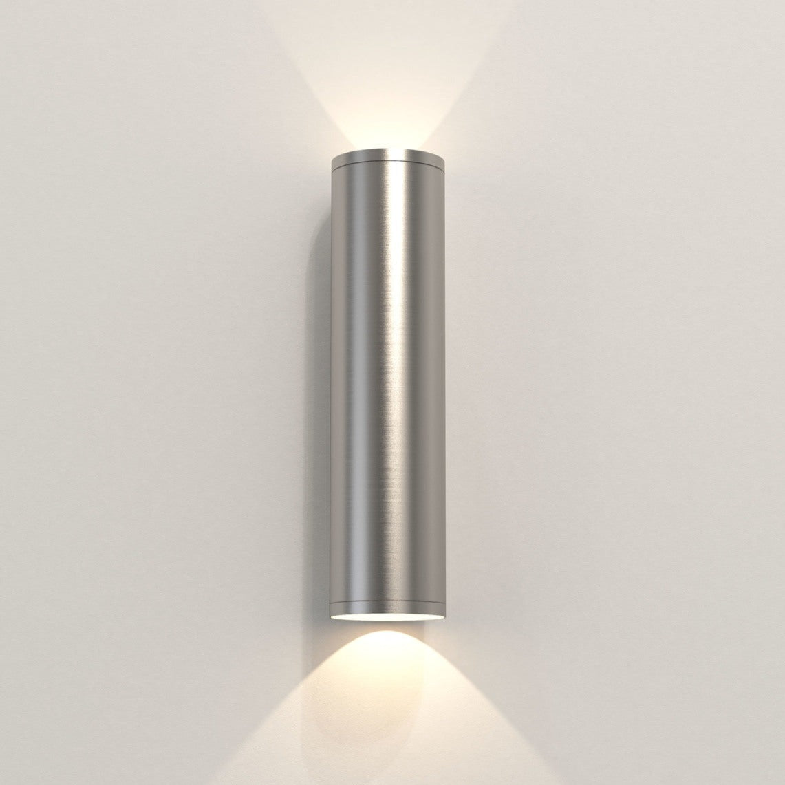 Ava Wall, Brushed Stainless Steel, 2 Beams, GU10, IP44