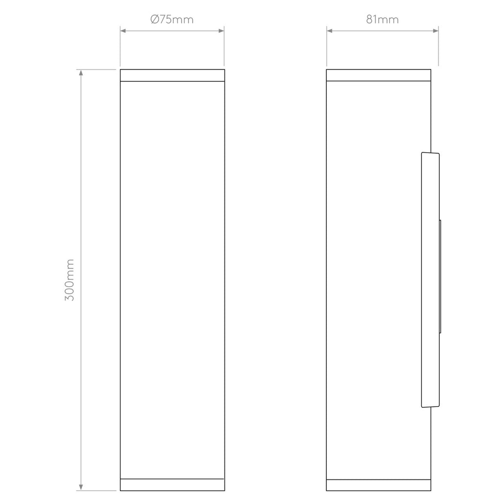 Ava Wall, Brushed Stainless Steel, 2 Beams, GU10, IP44
