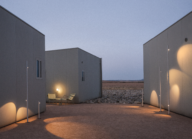 Bamboo Floor, 2 Beam, Green, LED, 4.2W, On/Off, IP66