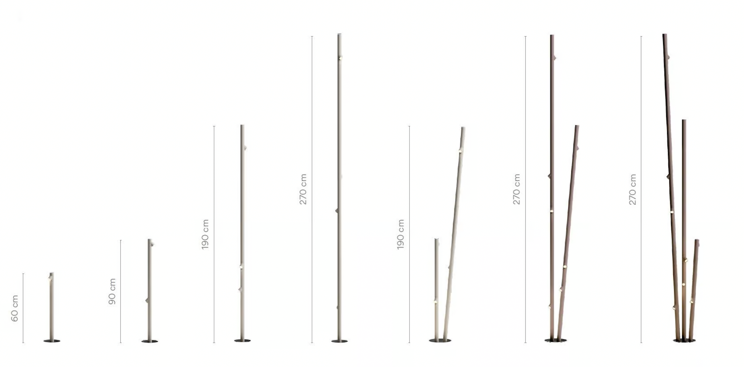 Bamboo Floor, 3 Beam, White, LED, 6.3W, On/Off, IP66