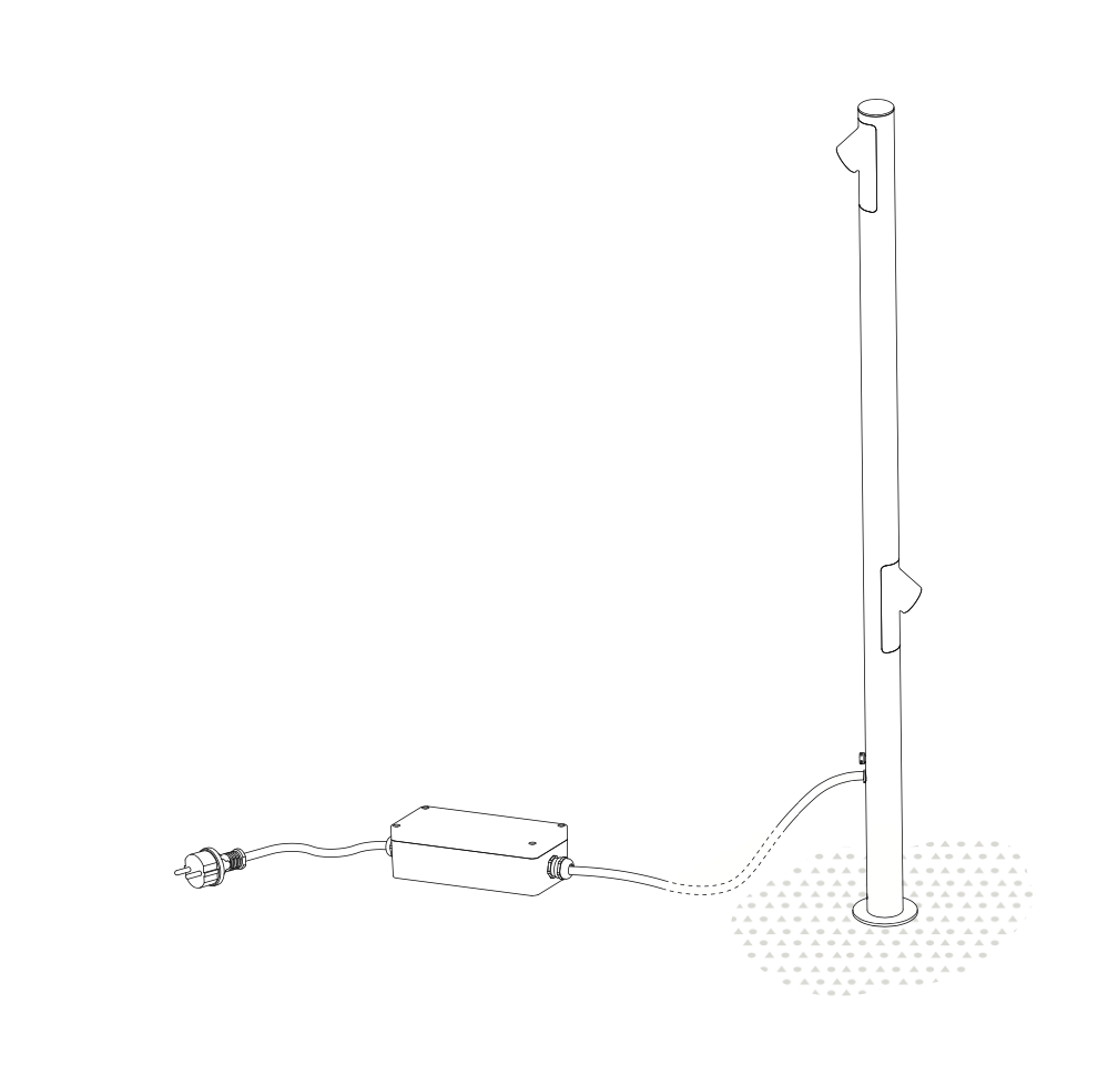 Bamboo Floor, 1 Beam, Green, LED, 2.1W, On/Off, IP66