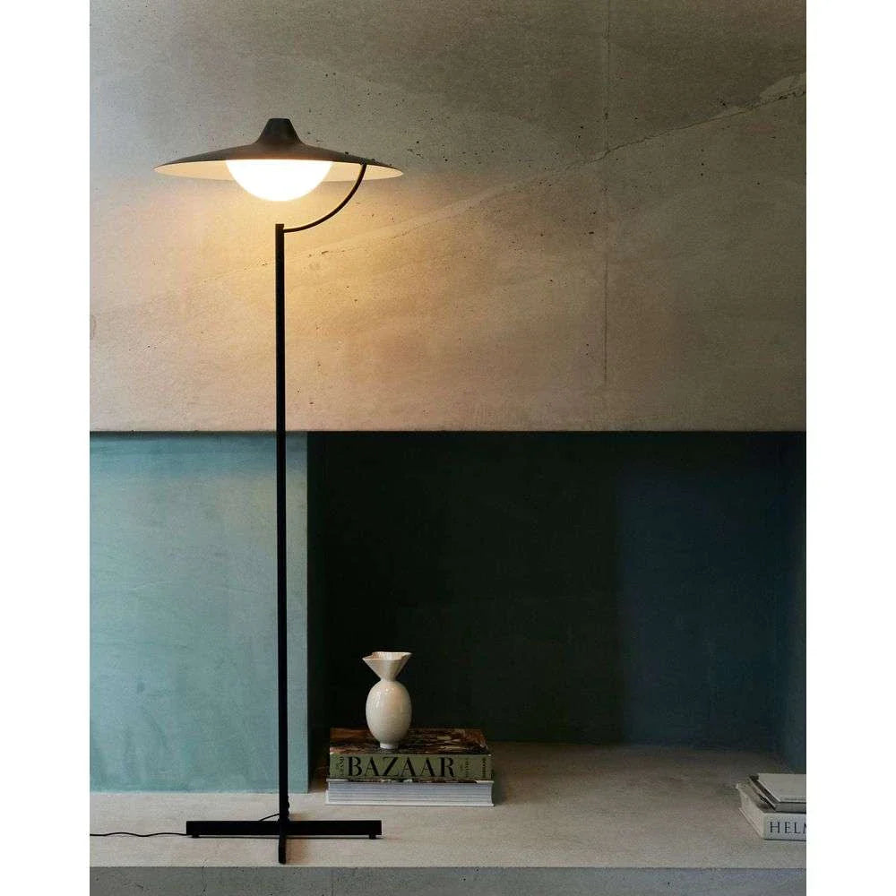 Biny Floor Lamp, Black with Glass Diffuser, LED, Touch Dim, IP20