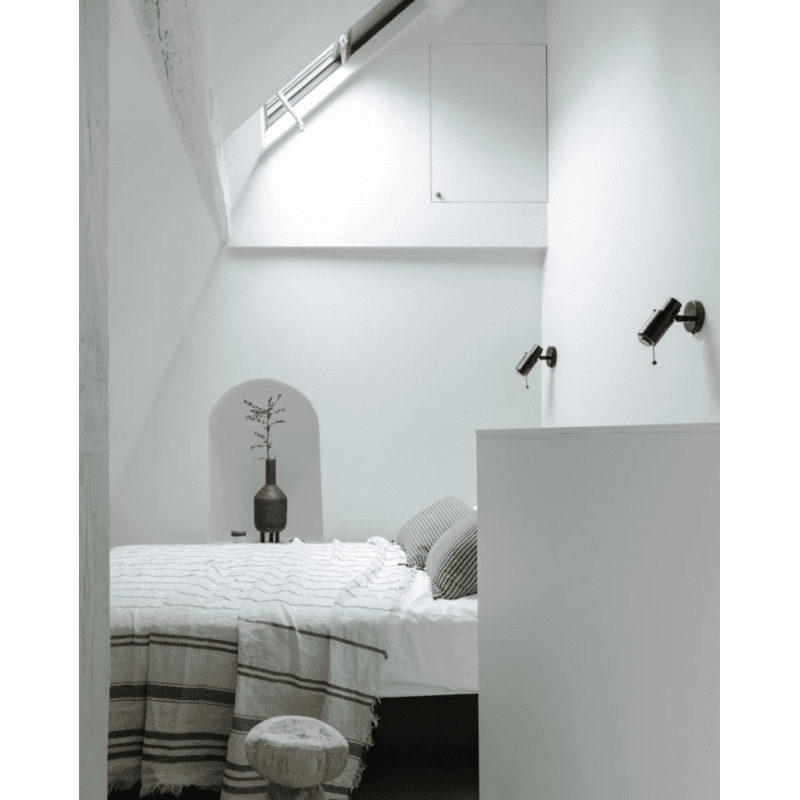 Biny Adjustable Reading Wall with Stick, Black and Nickel, GU10, Thumbswitch, IP20