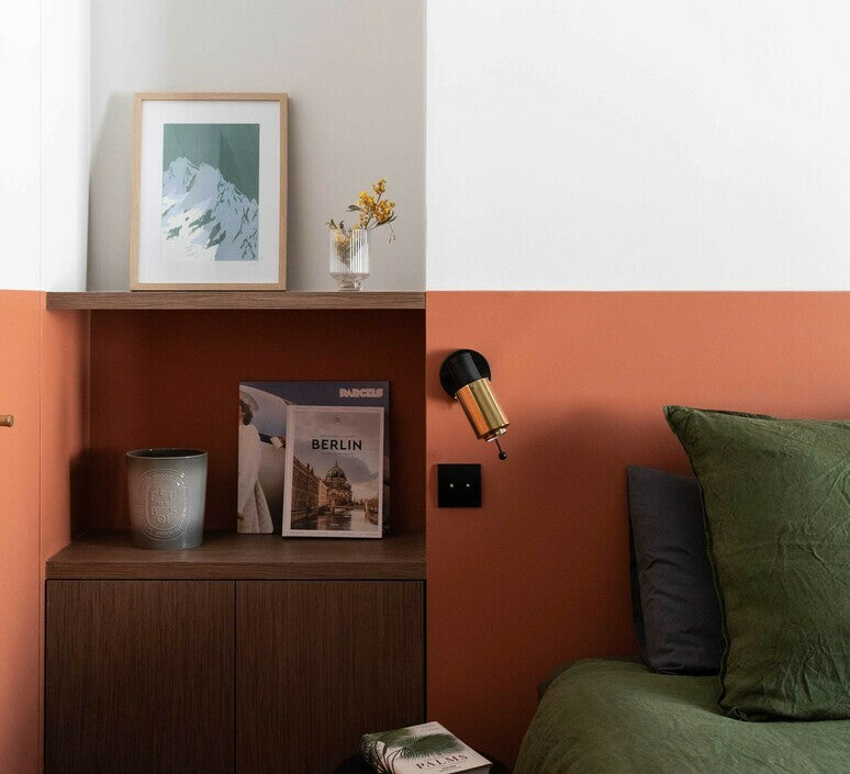 Biny Adjustable Reading Wall with Stick, Black and Gold, GU10, Thumbswitch, IP20