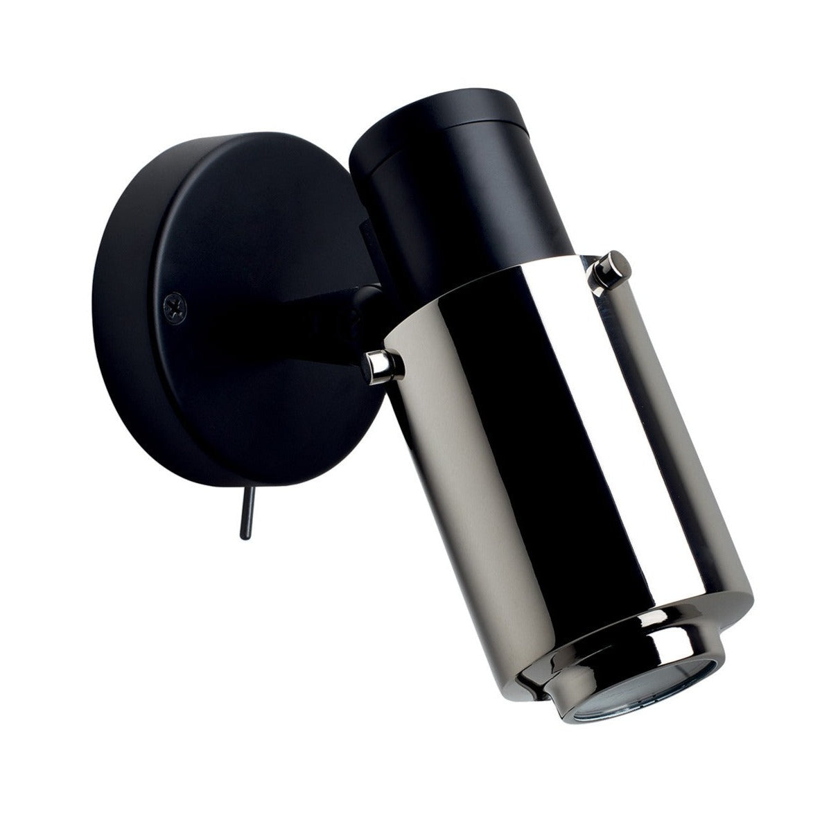 Biny Adjustable Reading Wall, Black and Nickel, GU10, Thumbswitch, IP20