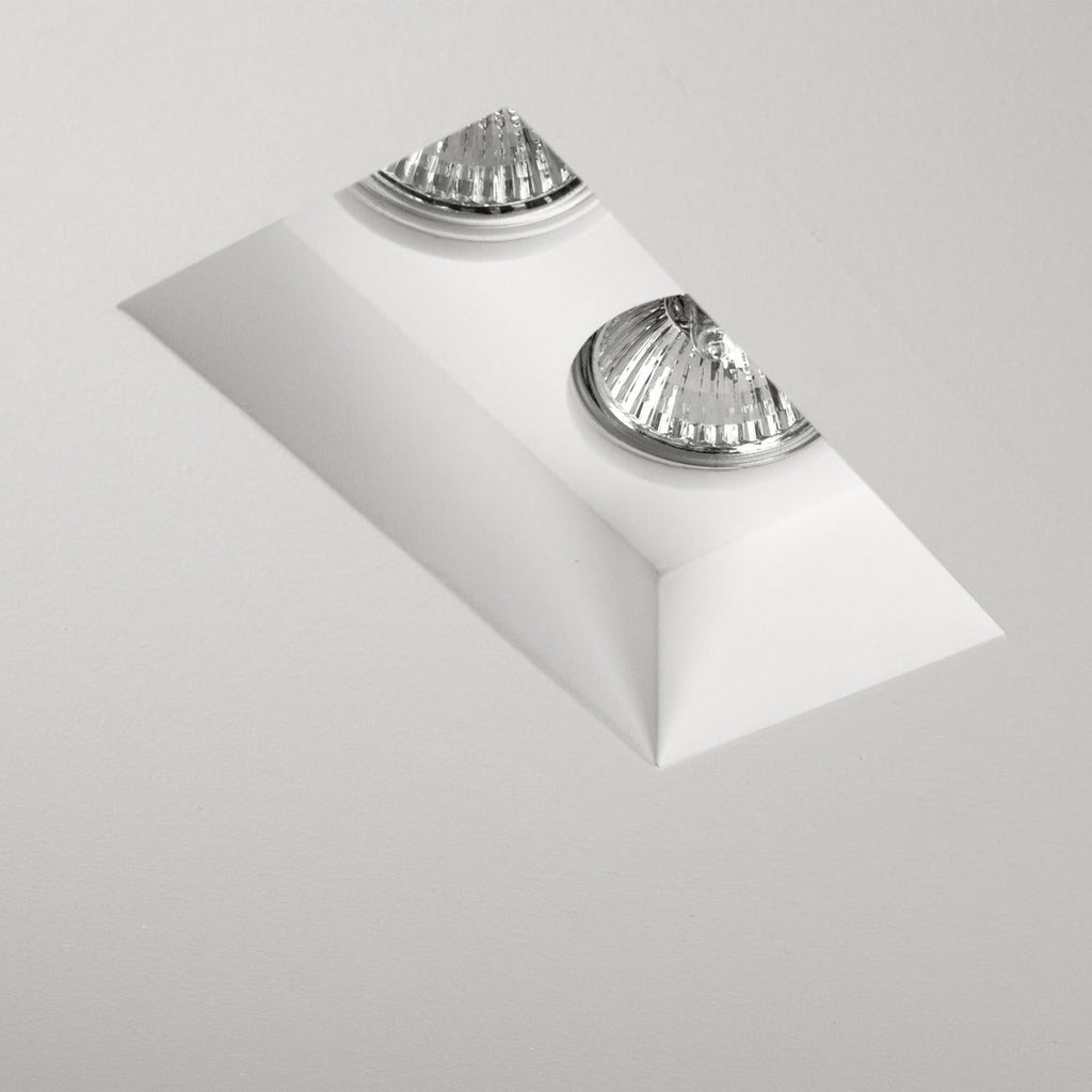 Blanco Rectangle Double Plastered In Recessed Downlight Unlit Angled Close Up