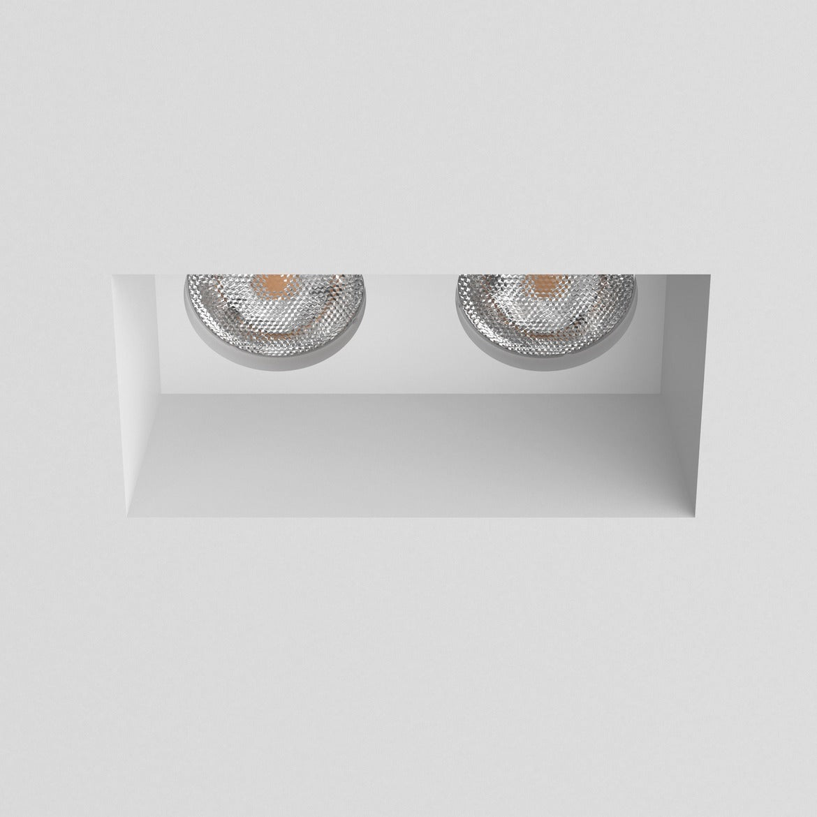 Blanco Rectangle Double Plastered In Recessed Downlight Front View Unlit