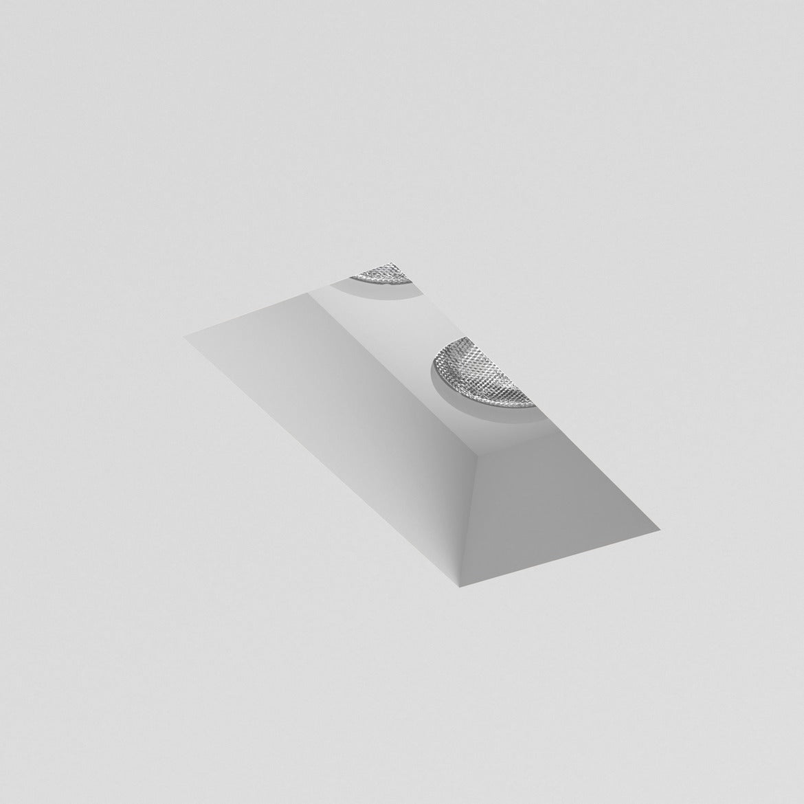 Blanco Rectangle Double Plastered In Recessed Downlight Unlit Angled