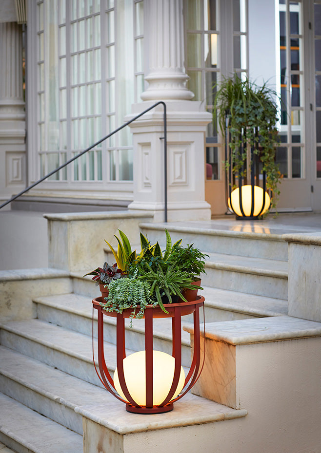 Bols Floor Lamp, Short Red with Polycarbonate Diffuser, LED, IP65