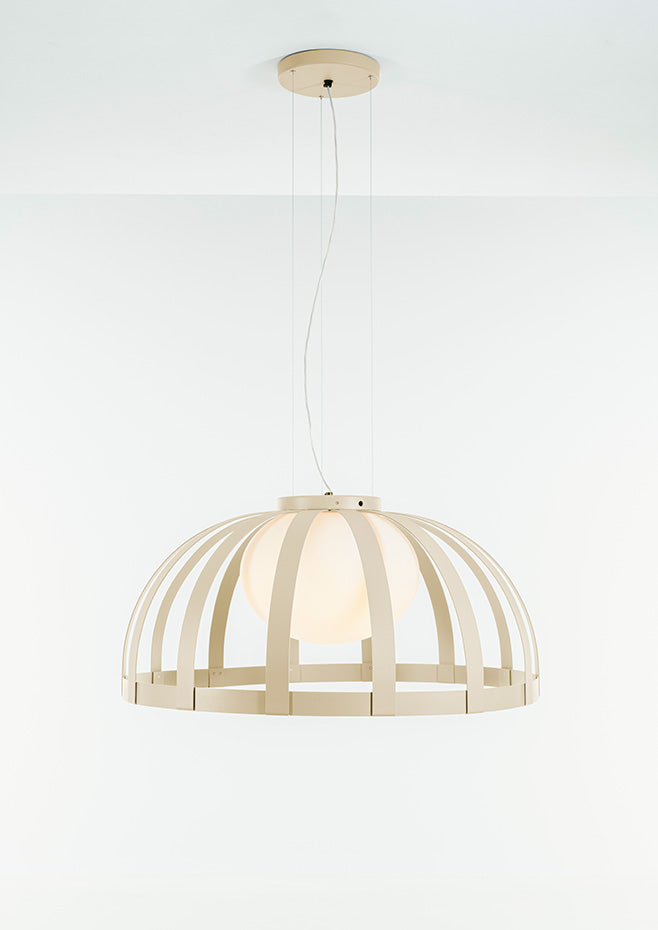 Bols pendant light in beige thumbnail with canopy