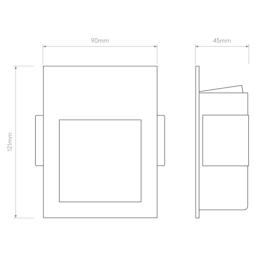 Borgo 90, Large Square Step Light, LED, IP20