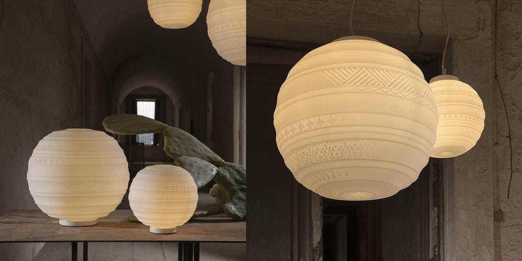 Braille Pendant, 40 cm, White Textured Glass with Black Base, E27, Triac Dim, IP20