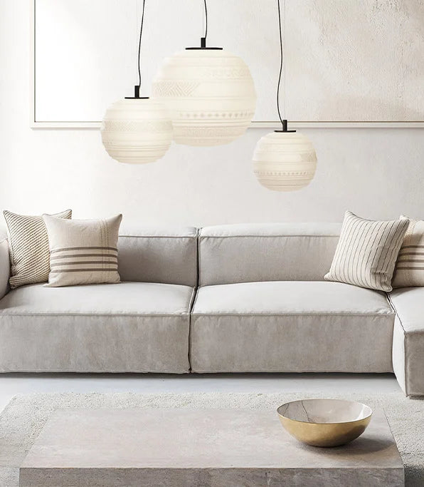 Braille Pendant, 25 cm, White Textured Glass with Black Base, E14, Triac Dim, IP20