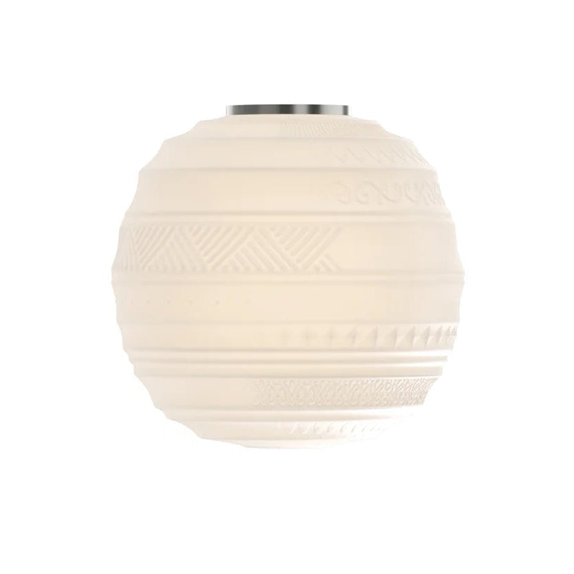 Braille Ceiling, 25 cm, White Textured Glass with Black Base, E14, Triac Dim, IP20