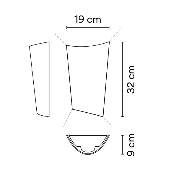 Break Plus Wall, 2 Beam, Curved, Primer, LED, 8W, IP65