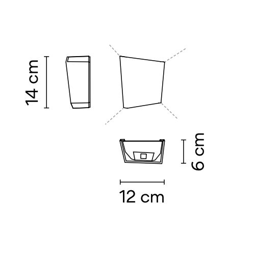Break Plus Wall, 2 Beam, Small, Primer, LED, 2W, IP65