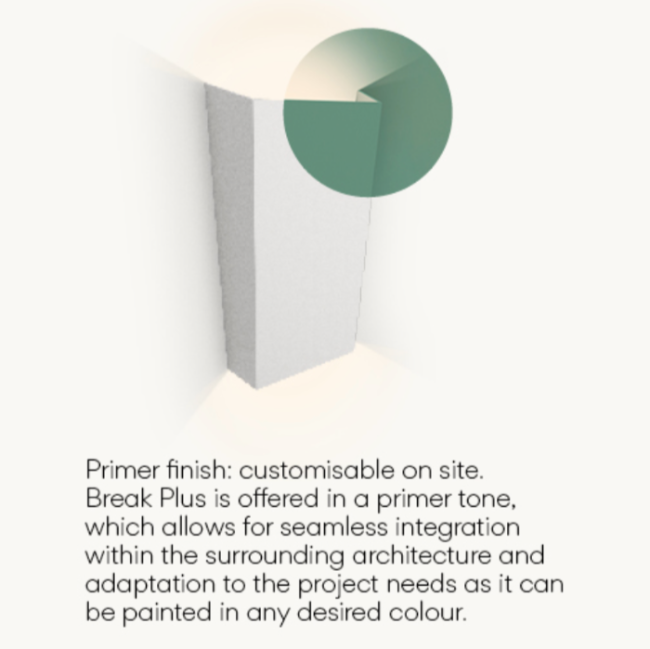 Break Plus Wall, 2 Beam, Curved, Primer, LED, 8W, IP65