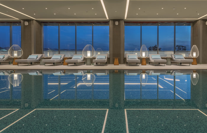 Cell Floor Lamp, Wide, 89 cm H, White Metal with White Poly, E27, IP65