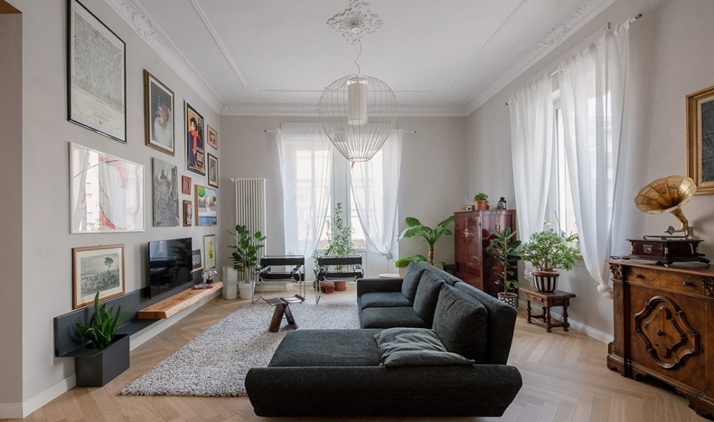 Cell Pendant Lamp, Wide, 59 cm H, Bronze Metal with White Linen and Black Tassel, E27, IP20