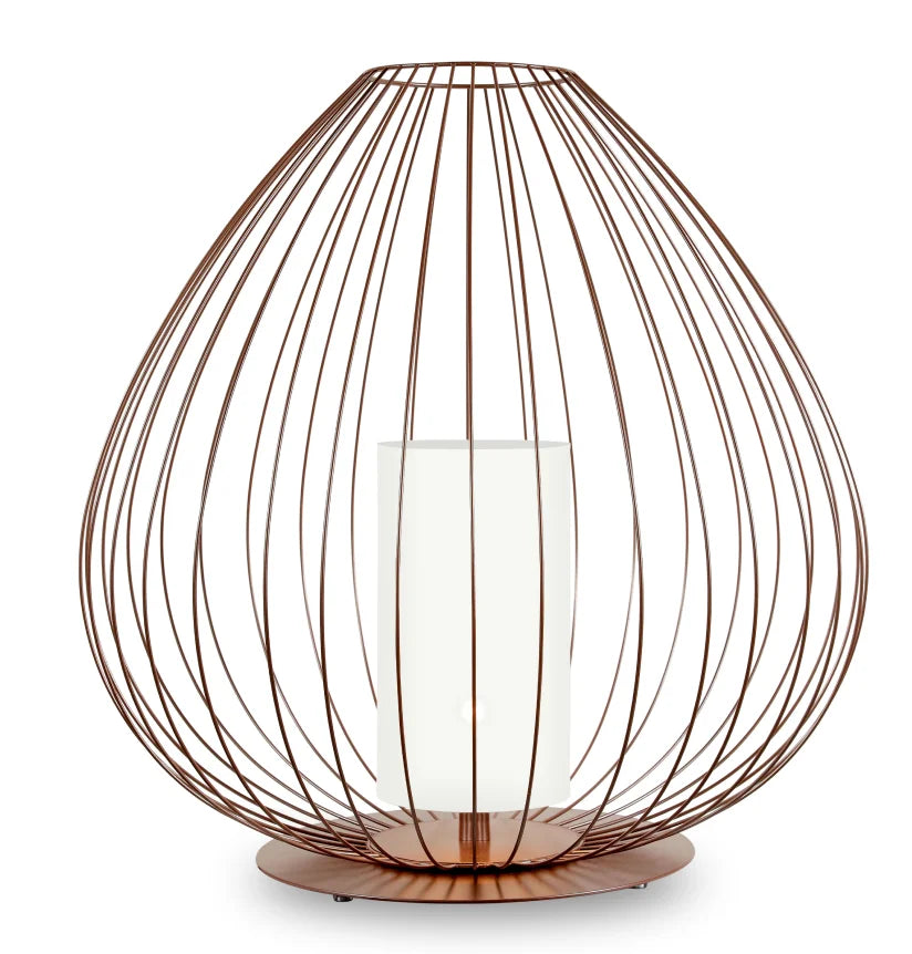 Cell Floor Lamp, Wide, 89 cm H, Bronze Metal with White Poly, E27, IP65