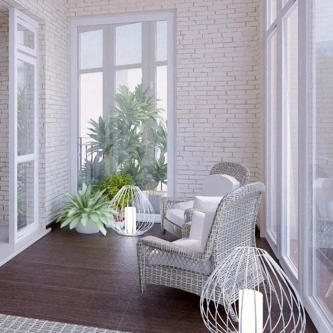 Cell Floor Lamp, Tall, 88 cm H, White Metal with White Linen, E27, IP20