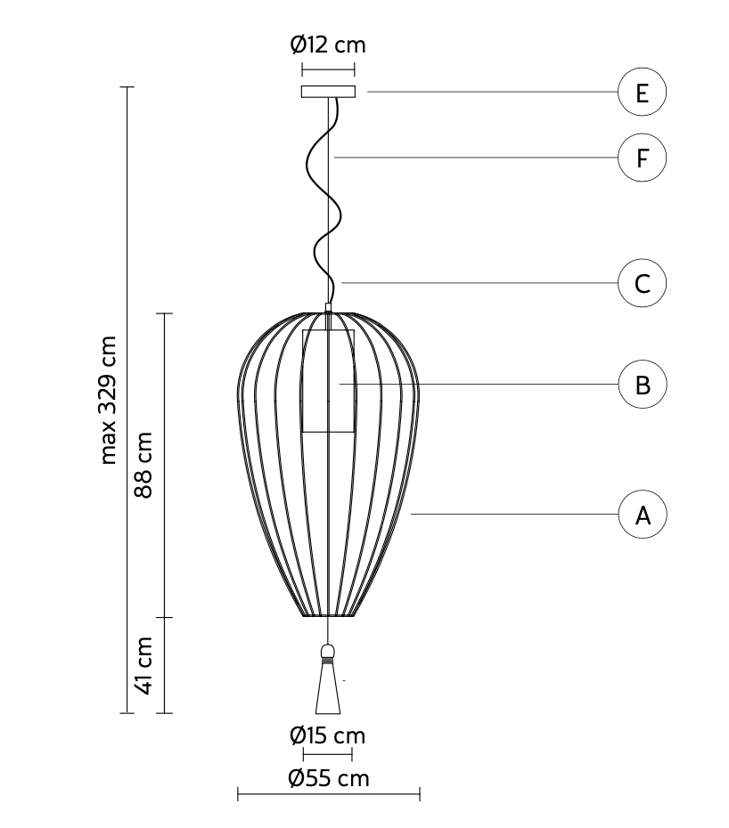 Cell Pendant Lamp, Tall, 88 cm H, White Metal with White Linen and White Tassel, E27, IP20