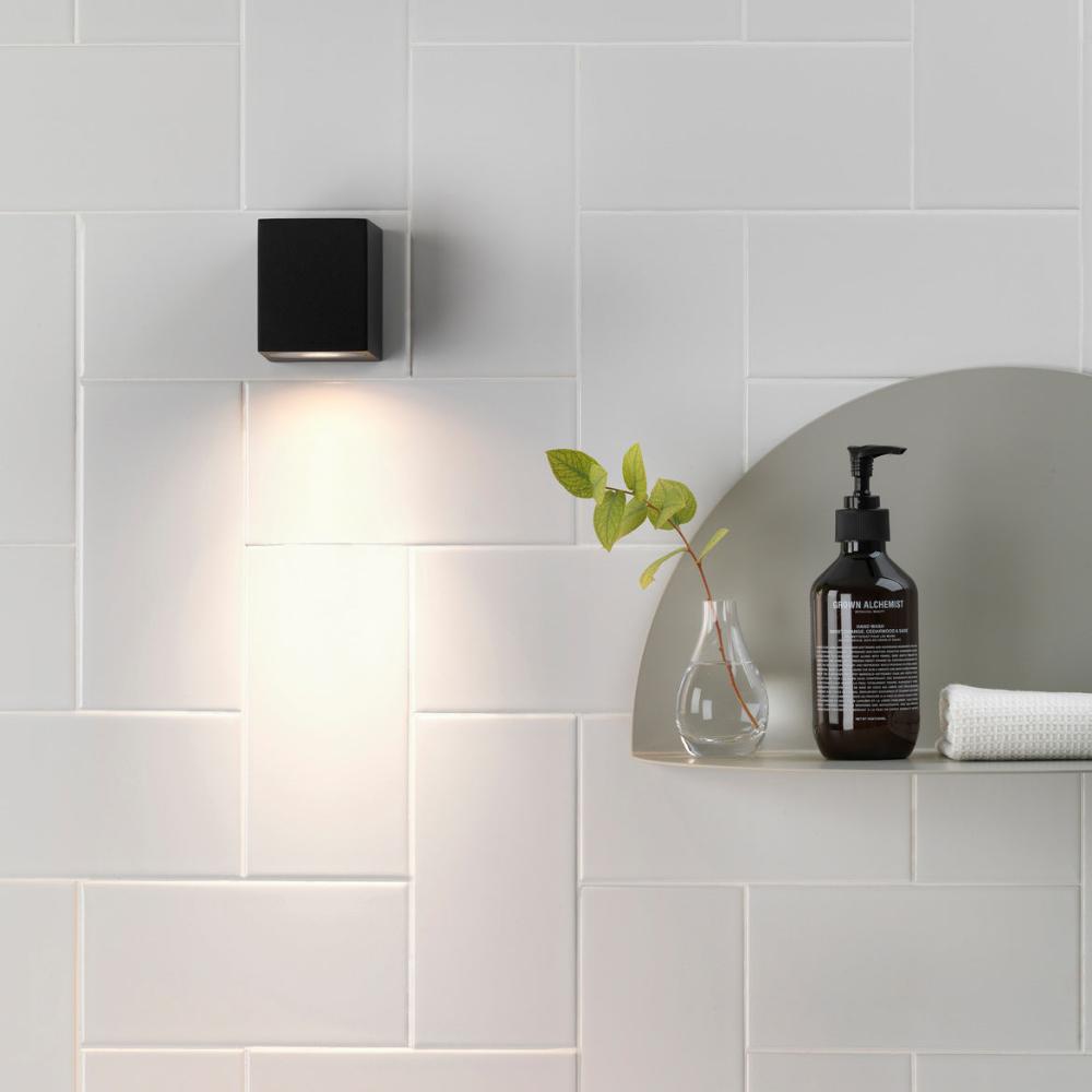 Chios 80, Wall Light, Textured Black, GU10, IP44