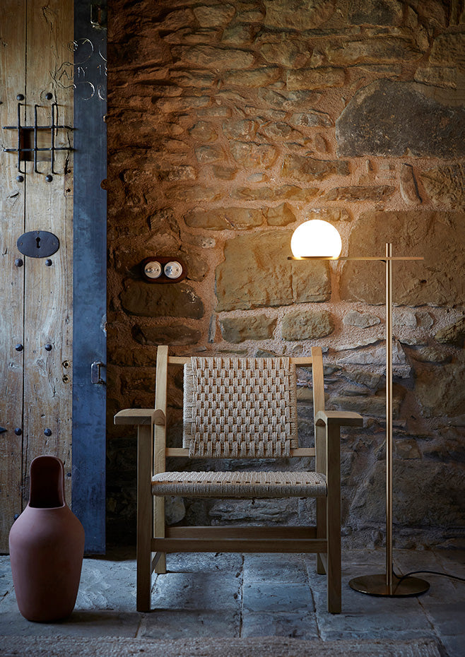 Circ Floor Lamp, Glass Shade with Black, LED, IP20