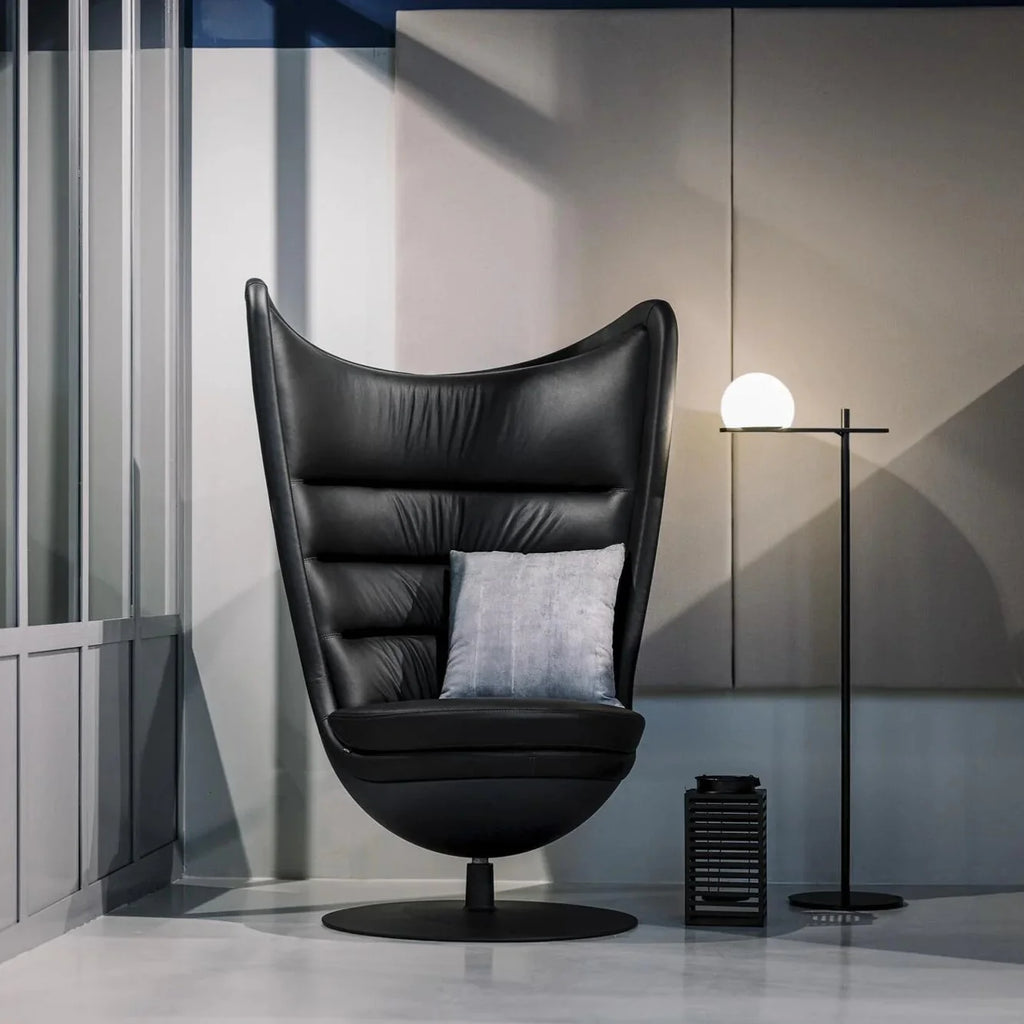 Circ Floor Lamp, Glass Shade with Black, LED, IP20