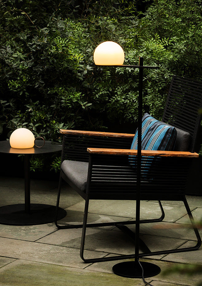 Circ Table Lamp, Poly Shade with Rust Body, LED, IP55