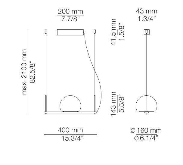 Circ Linear Pendant, 1 Light, White Glass with Black Hardware, Surface Mount, LED, Triac Dim, IP20
