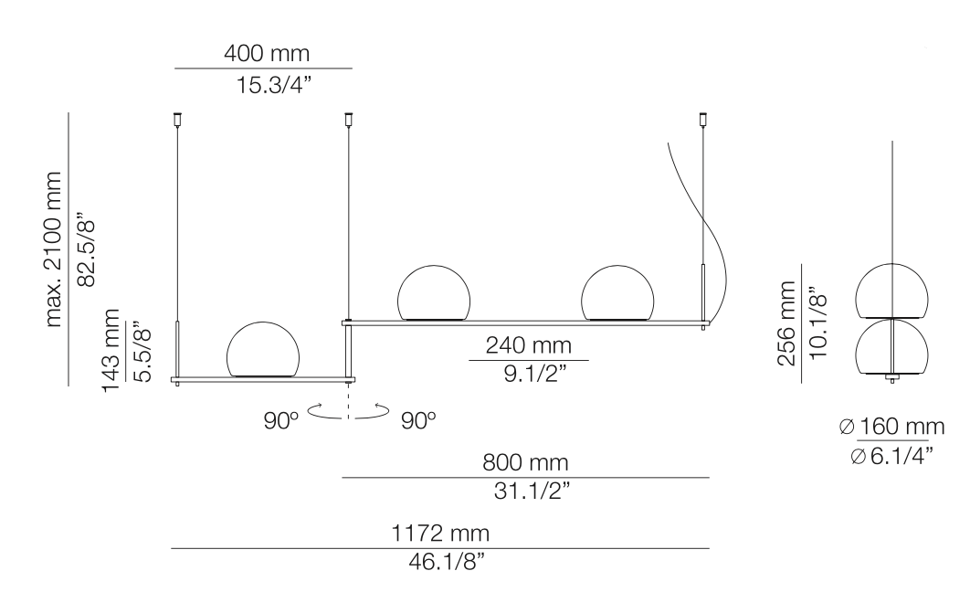 Circ Linear Pendant, Adjustable, 3 Lights, White Glass with Gold Hardware, Surface Mount, LED, Triac Dim, IP20