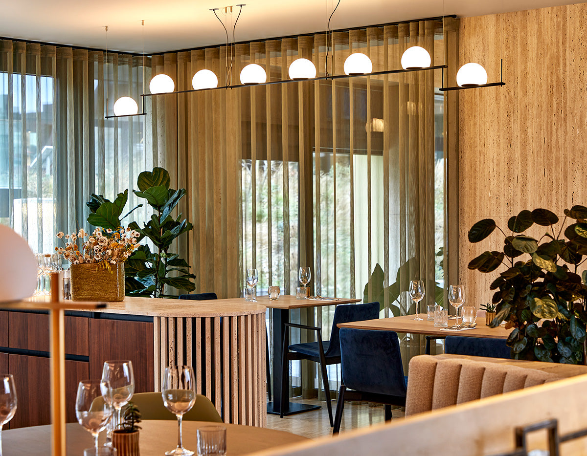 Circ Linear Pendant, Adjustable, 3 Lights, White Glass with Black Hardware, Recessed Mount, LED, Triac Dim, IP20