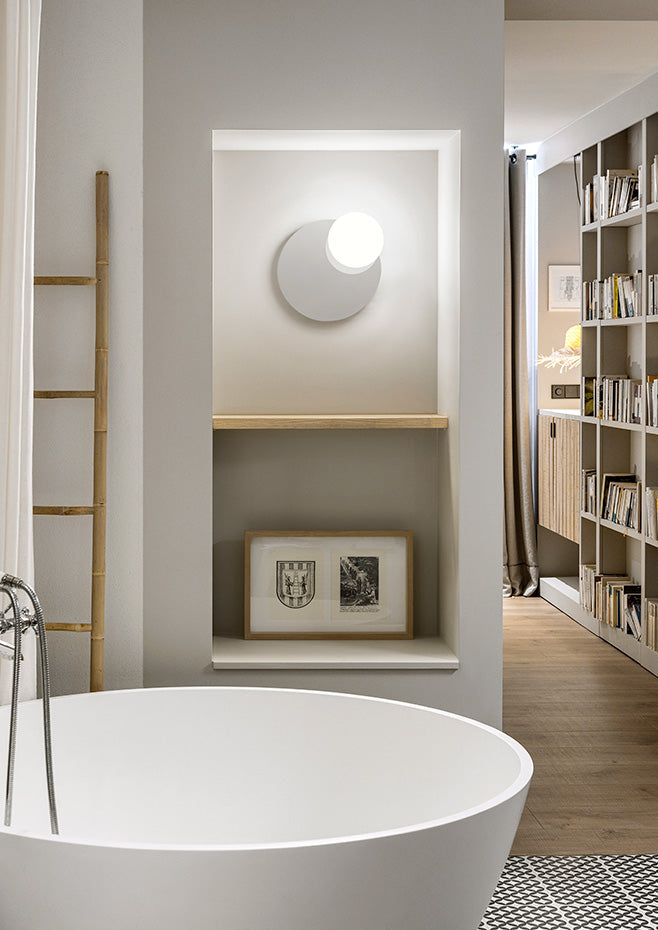 Circ Mirror Light, Grey Glass, 30 cm ø, LED, Triac Dim, IP44