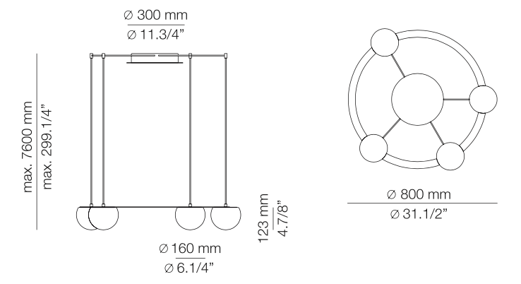 Circ Round Ceiling, 4 Lights, White Glass with Gold Hardware, Surface Mount, LED, Triac Dim, IP20