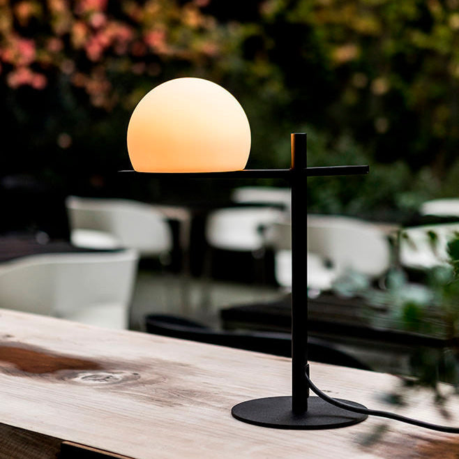Circ Table Lamp, Poly Shade with Black Body, LED, IP55