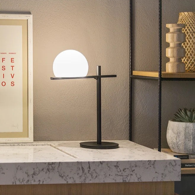 Circ Table Lamp, Poly Shade with Black Body, LED, IP55