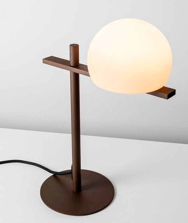 Circ Table Lamp, Poly Shade with Rust Body, LED, IP55