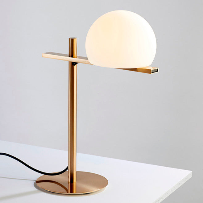 Circ Table Lamp, Glass Shade with Satin Gold, LED, IP20