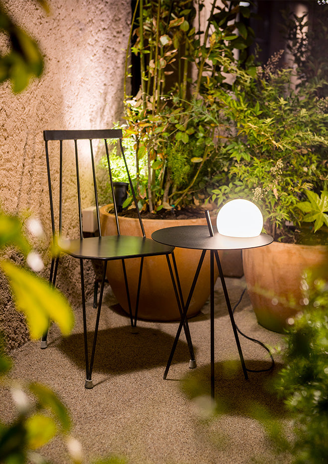 Circ Table with Built-In Light, Glass Shade, LED, IP20