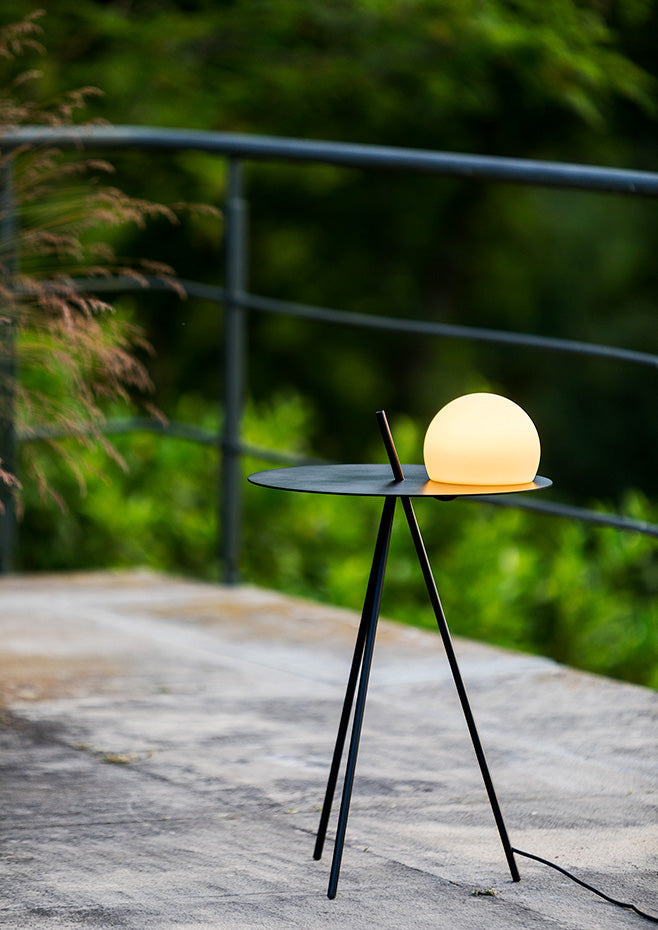 Circ Table with Built-In Light, Glass Shade, LED, IP20