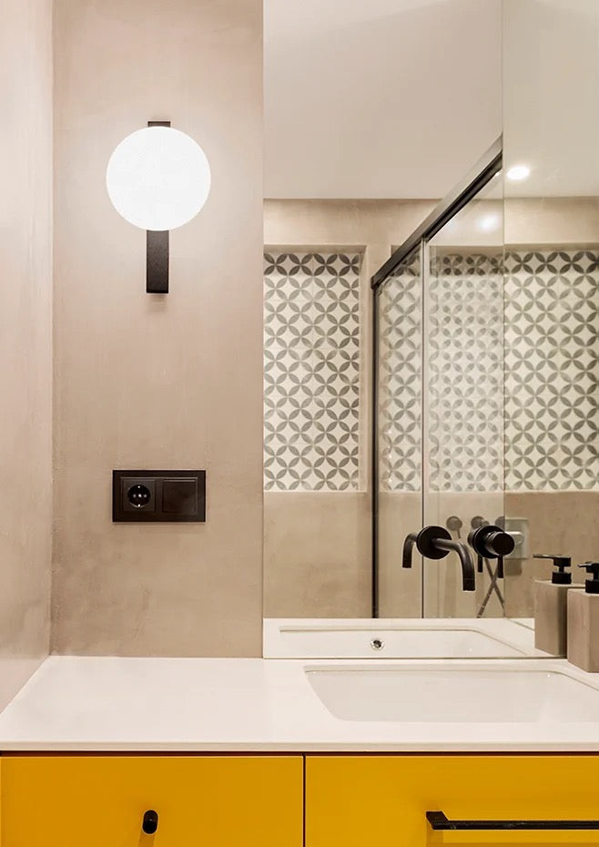 Circ Wall Light, White Poly with Rust Strap, LED, Triac Dim, IP55