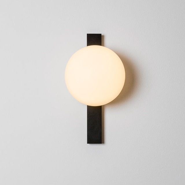 Circ Wall Light, White Glass with Black Strap, LED, Triac Dim, IP20