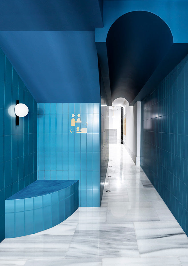 Circ Wall Light, White Glass with Black Strap, LED, Triac Dim, IP44